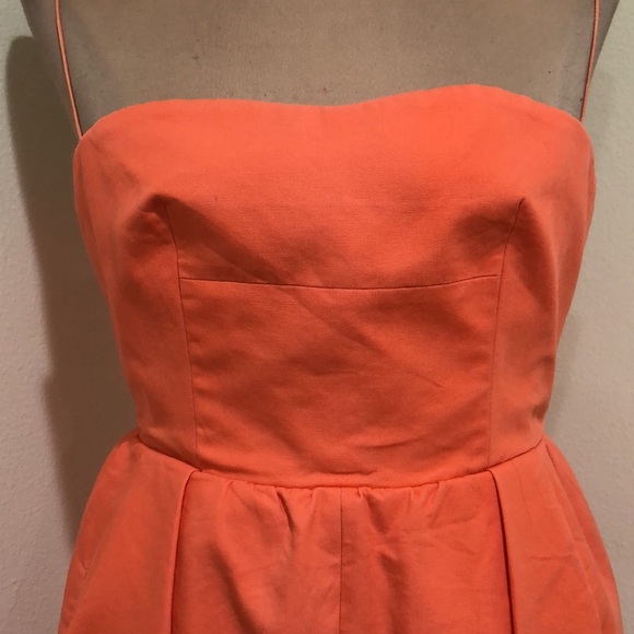 Carven Dress Size XS Coral Orange Cotton Mini - Picture 3 of 10
